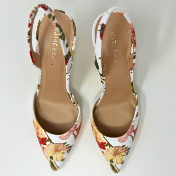 Marc Fisher Floral Print Hadya Slingback Pump Size 7 - Picture 4 of 16